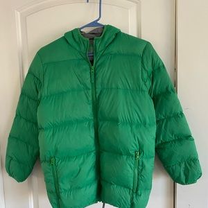 Green puffer jacket